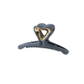 Minimalist grey hair claw clip featuring a golden heart detail for women's hairstyle - Bulk/Loose Packaging / 9.5cm / Blue