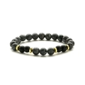 Detail of natural agate beads with grey labradorite and gold metallic spacer cylinders - Labradorite