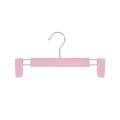 Percha rosa antideslizante para pantalones con clips ajustables y gancho de metal - Estilo Esmerilado / Rosa