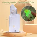 Coltello carota 3D a gravità luminoso trasparente con luce LED verde giocattolo 11cm - Modello Lampeggiante-Trasparente