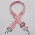 Pink marble pattern ethnic bag strap with gold lines and adjustable gunmetal hardware - No.638 Gunmetal Hook