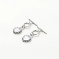 Silver OT toggle clasp set with heart-shaped mother of pearl and zircon for DIY jewelry - Platinum White Shell Heart OT Clasp - 2Pcs/Pack