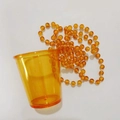 Translucent orange bead chain cup for festive wedding and party celebrations - Orange