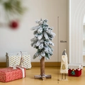 Mini albero di Natale innevato con base in legno per decoro da tavolo, altezza 66 cm - Albero di Natale Innevato [Medio-66cm]