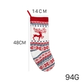 Large 48cm knitted Christmas stocking with red reindeer and blue Nordic patterns - Red Blue and White Knitted Elk Christmas Stocking