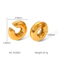 Specifiche dettagliate delle dimensioni per orecchini a cerchio C spessi in oro 18 carati - Superficie Liscia Spessa Oro (HC-E10001)