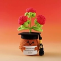 Handmade crochet 2025 graduation plant doll with three red flowers and thank you card - Graduation Cap Three-head Rose Red