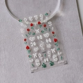 3D relief nail stickers featuring red and white roses with white bows, model S-073F - Red & White Rose Bow (S-073F)
