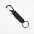 Portachiavi in paracord nero intrecciato a mano con robusto moschettone in metallo - Nero