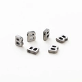 Close-up of six silver metal letter B beads with 1.8mm holes for DIY jewelry making - Letter B / Silver Gray