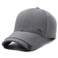 Berretto da baseball in cotone grigio scuro con etichetta Sport e dettaglio in metallo - Regolabile / Grigio chiaro