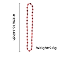 Detail view of a 41cm red star beaded necklace for Independence Day with 9.6g weight info - Red