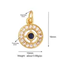Evil eye lucky charm pendant in gold finish with blue crystal and white cubic zirconia - Blue Gemstone