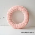 Pink wool felt Christmas wreath 25cm outer diameter soft plush holiday decoration - Large Light Pink (Outer Diameter 25cm)