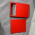 Rectangular red PE film floating storage box with slide-out design for jewelry - Red Cardboard Box; 7*7*2