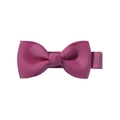 Detail of purple grosgrain ribbon hair bow with textured surface and metal clip - Magenta (185)
