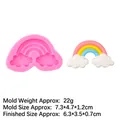 Rosa Silikonform für Regenbogen-Wolken-Fondant und bunte fertige Ton-Dekorationen - Größe S / Rosa