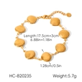 Detail of 18k gold plated shell pendant bracelet with adjustable extension chain - Shell Link Bracelet(HC-B20235)