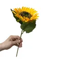Artificial single stem sunflower with yellow petals and brown center 28cm length - J172 Short (28cm/9cm Diameter)