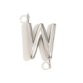 Polished silver stainless steel letter W charm connector for DIY jewelry making - Letter W / Steel