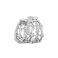 Delicate silver ear cuff featuring hollow star patterns and sparkling zircon stones - Silver Hollow Star Single