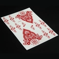 Tatuaje de henna rojo adhesivo J1012 con patrones de encaje para las manos - J1012 Rojo