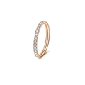 Rose gold G23 titanium hinged clicker hoop with clear crystals for nose or ear piercing - Rose Gold Color (Side View)