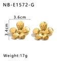 Gehämmerte goldene Blumenohrringe mit detaillierten Größen- und Gewichtsangaben - Goldene Gehämmerte Blumenohrringe (NB-E1572-G)