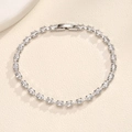 Elegantes Damenarmband in Silber mit Zirkonia-Besatz auf einem schlichten Metallband - BP5130 Platinierte [Zirkon ca. 4mm]