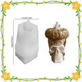 Silikonform Totenkopf mit goldener Krone für Halloween-Kerzen und DIY-Gipsfiguren - Bischofskrone Schädel