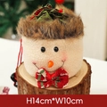 Christmas snowman drawstring gift bag made of off-white plush with brown faux fur trim - Faux Leather Bell Drawstring Bag Snowman