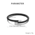 Macro shot of stainless steel mesh bracelet with 60x4mm inner diameter and 17g weight - Spring Coil Style (Model C) / Black