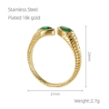 Verstelbare 18k vergulde roestvrijstalen ring met groene marquise-zirkoniasteentjes - Goud met Groene Zirkonia