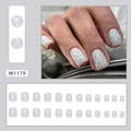 Short aurora glitter fragment press-on nails with holographic iridescent shimmer effect - Aurora Fragments (W1179)