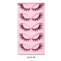 Dramatic cat-eye false eyelashes 5-pair set with clear band and voluminous curls HLY5-20 - HLY5-20