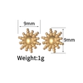 18K gold plated celestial starburst stud earrings for women in 9mm size - Gold Sunflower