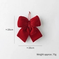 Large 20cm red velvet Christmas bow pendant for festive scene decoration and gifts - Deluxe Medium / Red