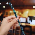 Green marble pattern acetate hair stick for women with minimalist twisted design - 16# Dark Green Marble