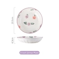 8 inch lavender floral ceramic dinner plate with 20.5cm diameter and elegant glaze - Purple Flower - 8 Inch Dinner Plate