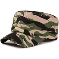 Detail of military style cadet cap with green camouflage pattern and COSDEN brand logo - Adult Style (54-59cm) / Camouflage (COSDEN)