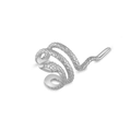 Minimalistische S925 Sterling Silber Schlangen-Ohrklemme mit feiner Schuppenstruktur - 925er Silber / Platin