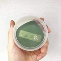 Green XL air cushion makeup sponge in a clear jar with soft ribbon handle detail - Marshmallow Green (L) Boxed