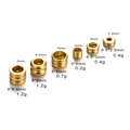 Macro detail of golden stainless steel spacer beads with exact sizes and specifications - 5*4mm/Hole 3.0mm / Gold