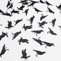 Glittery black bird silhouette confetti pieces for Halloween party table decoration - Glitter Black Crow