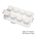 8-cavity white silicone mold for apple shaped mousse cake and handmade soap 295x171x46mm - 8 Cavity Cherry MCM-50