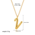 Minimalist 18K gold letter V necklace pendant with detailed dimensions and measurements - Letter V