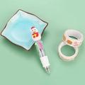 Cute snowman cartoon multi-color ballpoint pen for students with white non-slip grip - Christmas Series 4-Snowman