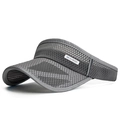 Dark grey open top sun visor with honeycomb mesh fabric and a wide curved brim - Adjustable / Dark Gray