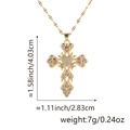 Gold cross pendant necklace with pink and clear crystals, size 4.03x2.83cm and 7g weight - Style D (Cross/Pink Heart)
