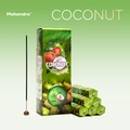 Mahendra coconut incense sticks set including six hexagonal boxes and a metal holder - Coconut